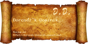 Dorcsák Dominik névjegykártya